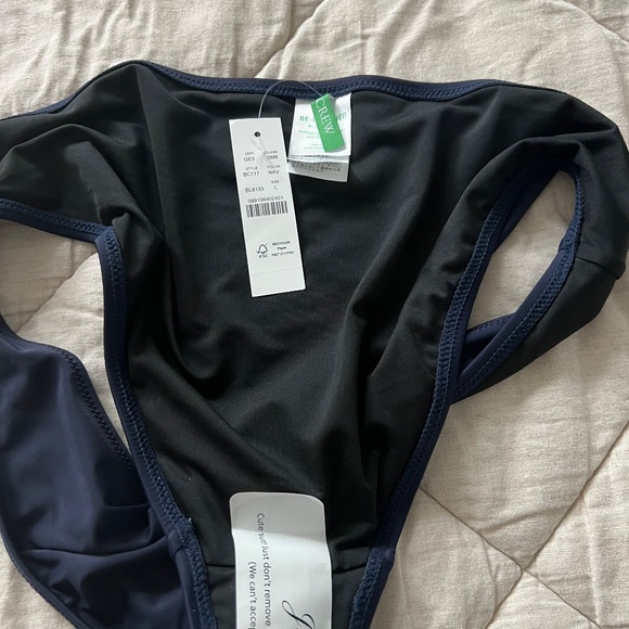 J Crew | Hipster full-coverage bikini bottom | Navy Blue | Size Large - Picture 4 of 4